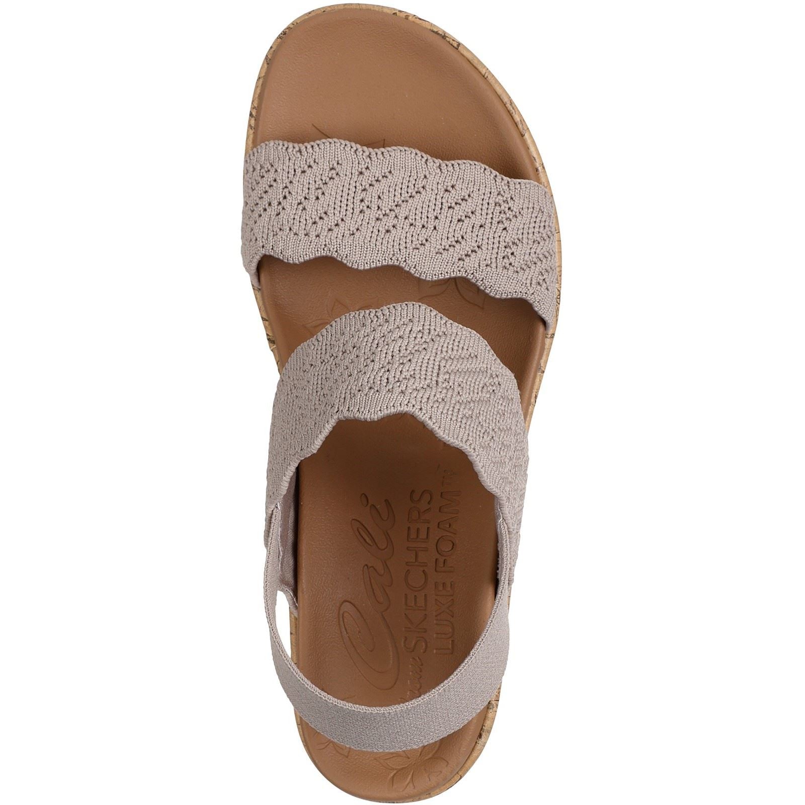 Skechers Beverlee Timeless Touch Damen Sandalen In Taupe Aus Textil
