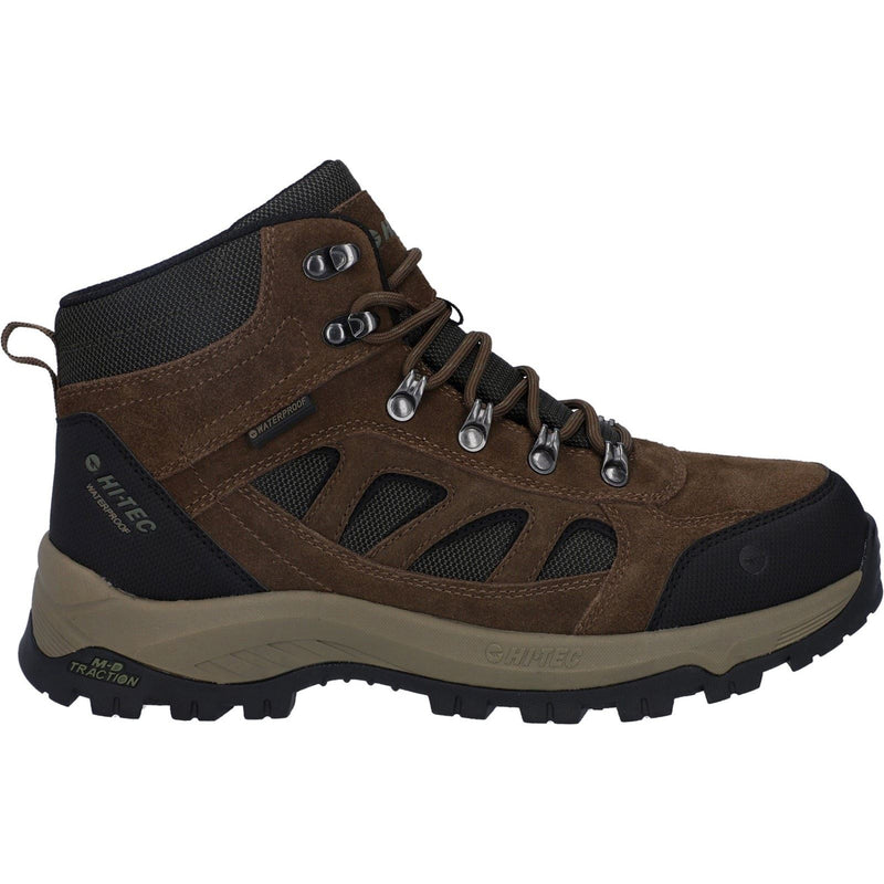 Hi-Tec Bandera Expedition Mid Wide Herren Wanderschuhe Aus Leder In Rauchbraun/Khaki