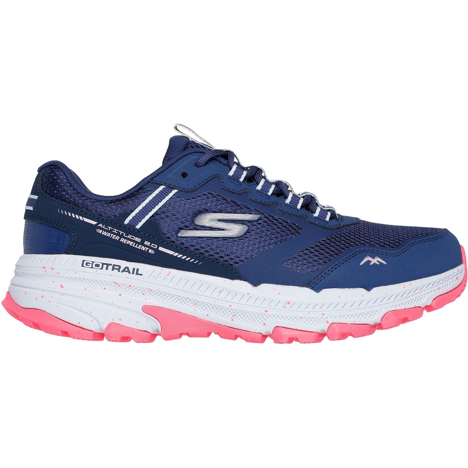 Skechers Performance GO RUN Trail Altitude 2.0 Ravine Damen Ledersneaker In Marineblau/Orange
