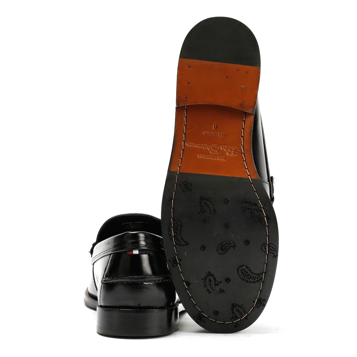 Ben Sherman Sid Leder Herren Schwarze Slipper