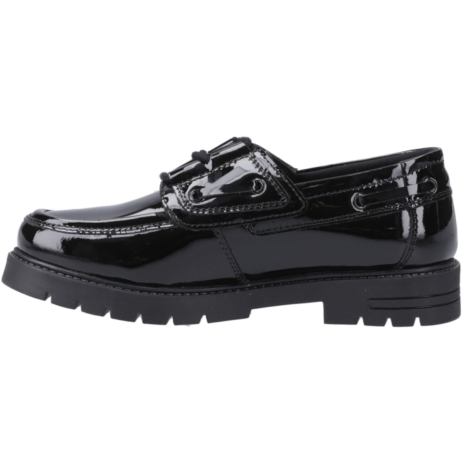 Hush Puppies Lucy Mädchenschwarze Bootsschuhe Aus Leder