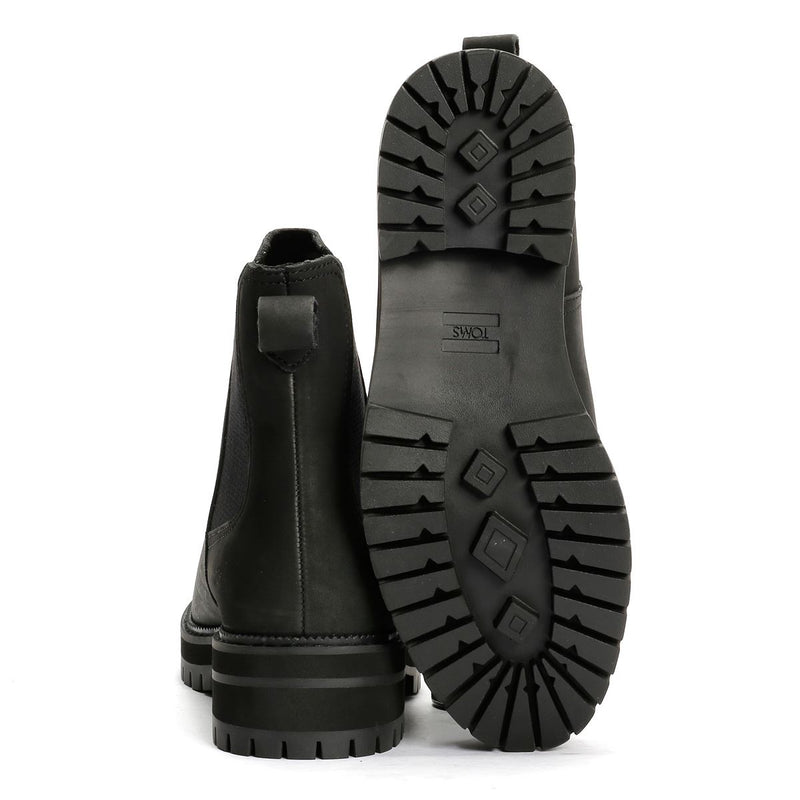 TOMS Bennet Leder Damen Schwarze Stiefel