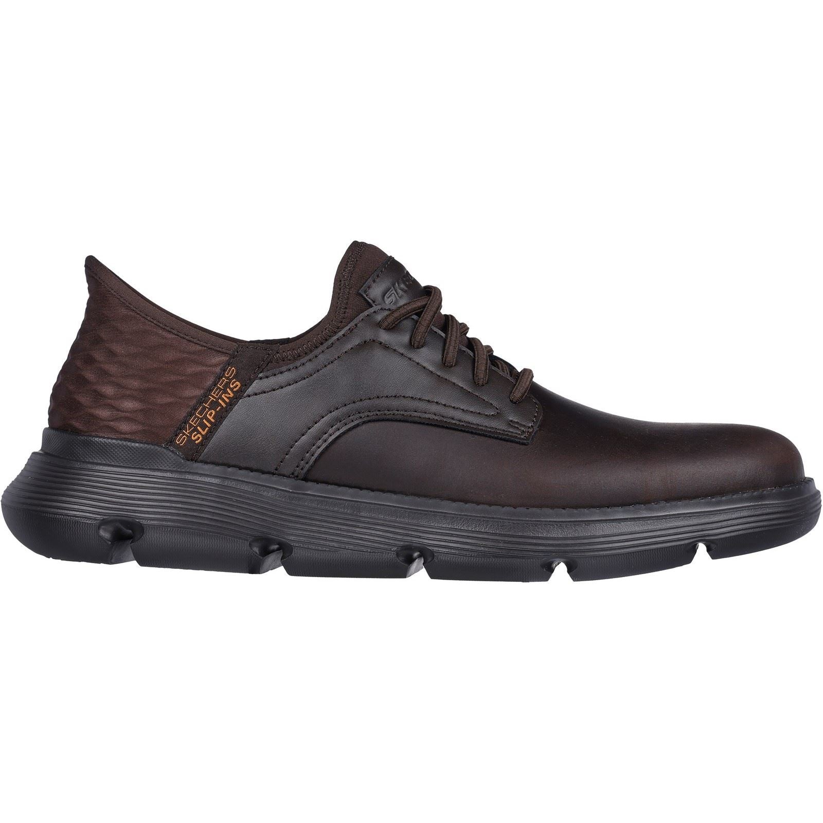 Skechers Garza - Gervin Leder Herren Schokolade Schnürschuhe