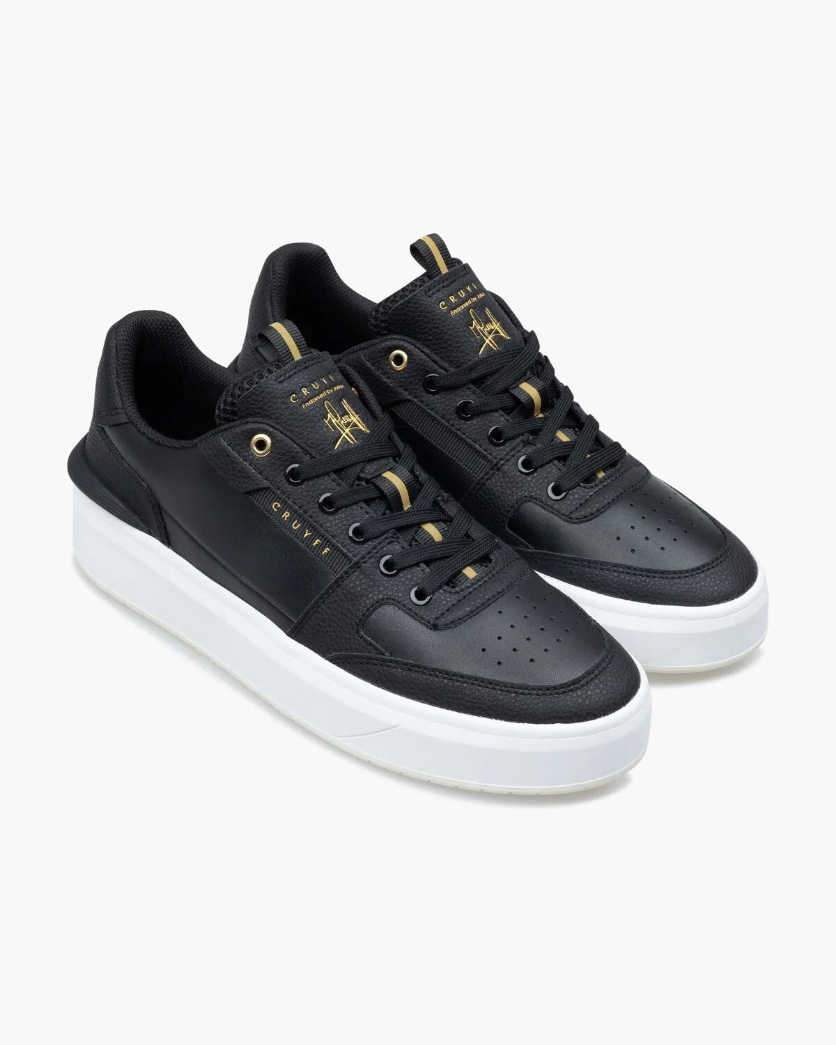Cruyff Endorsed Tennis Herren Schwarz Leder Sneaker