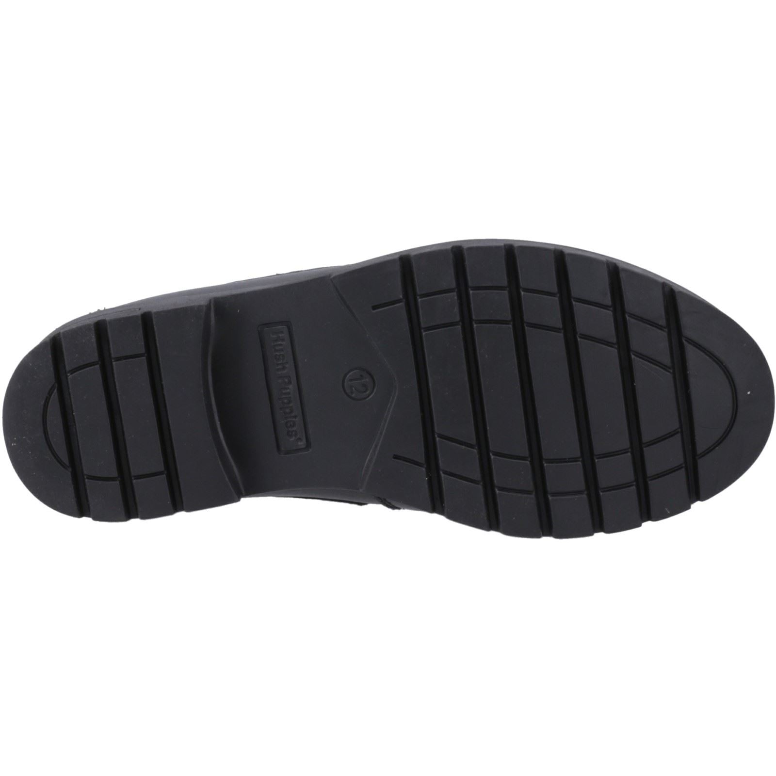 Hush Puppies Lucy Mädchenschwarze Bootsschuhe Aus Leder