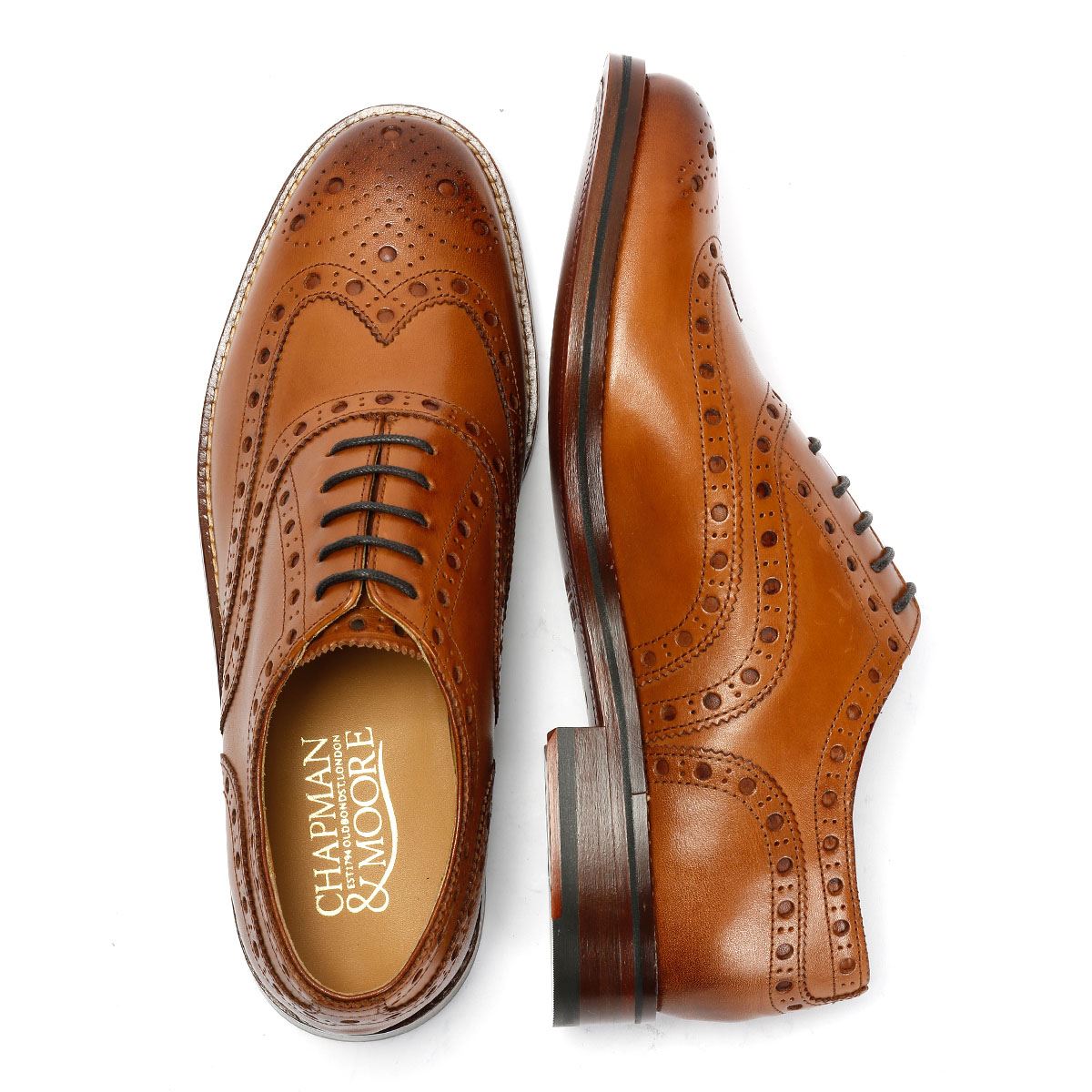 Chapman & Moore Oxford Brogue Herren Leder Braune Schnürschuhe