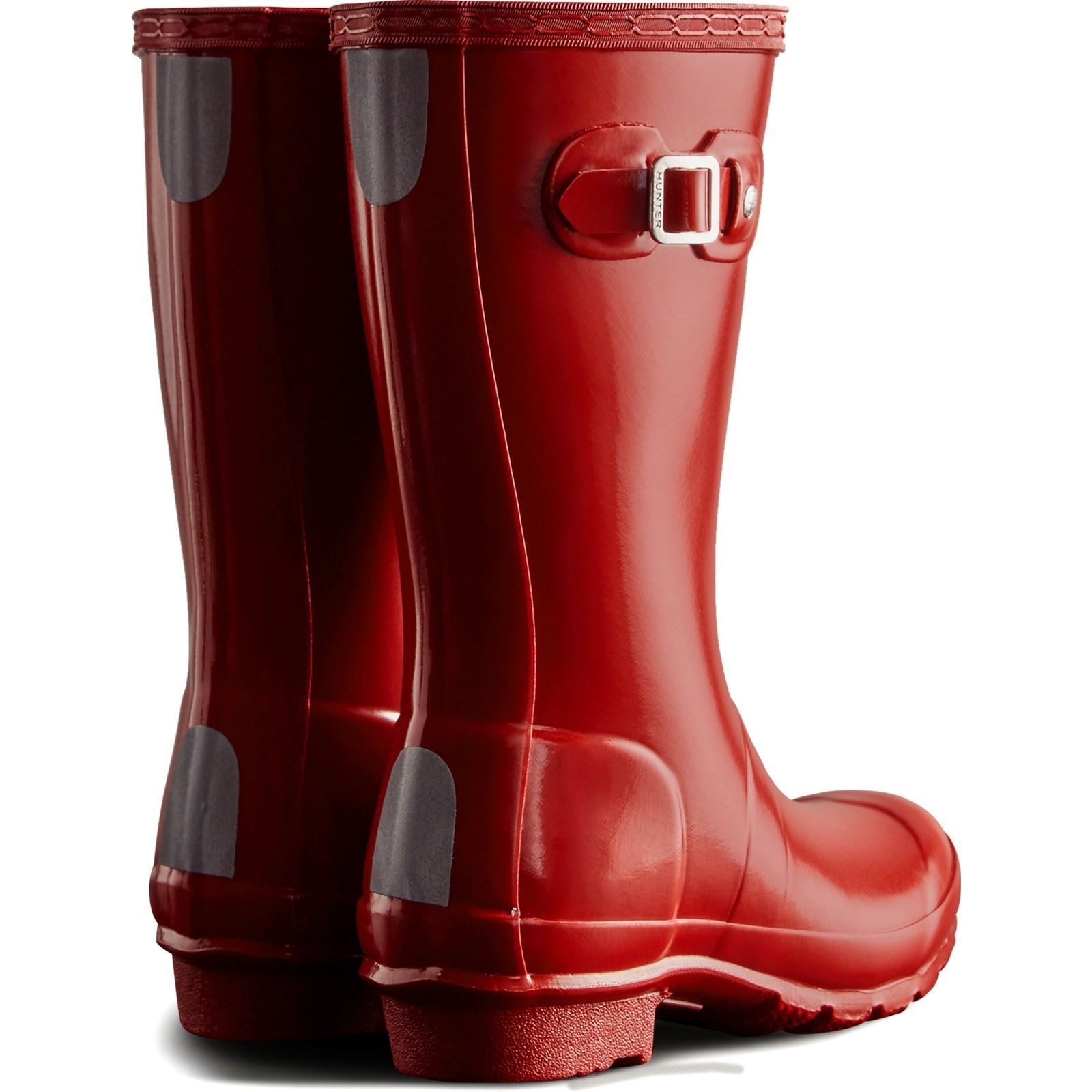 Hunter Junior Originals Gloss Gummi Unisex Kinder Militär Rote Gummistiefel