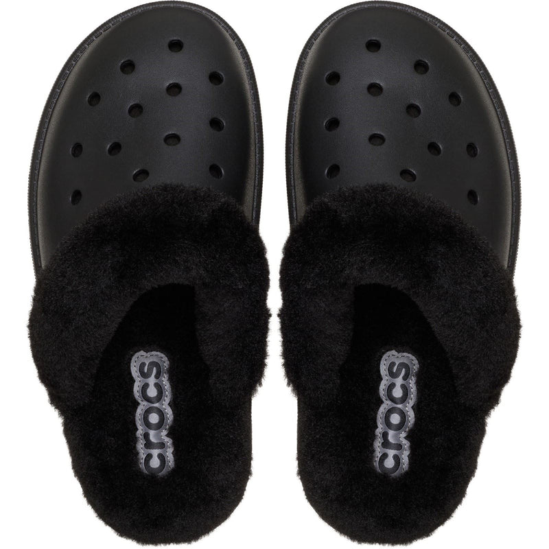 Crocs Classic Fuzz Scuff Thermoplastische Schwarze Herrenpantoletten