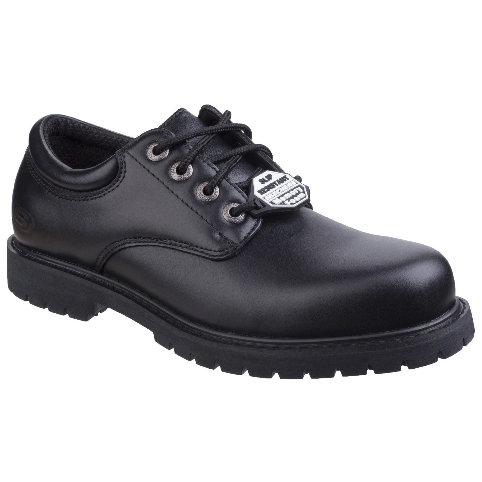 Skechers Workwear Cottonwood Elks Leder Herren Schwarze Sicherheitsschuhe