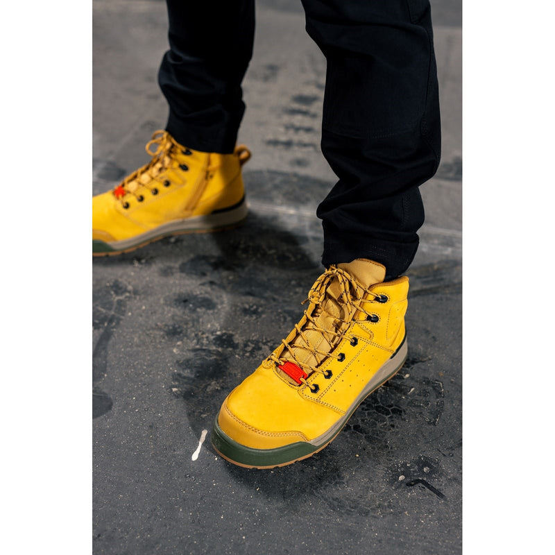 Hard Yakka Dreitausendsechsundfünfzig Spitzenreißverschluss Leder Weizen Sicherheitsschuhe