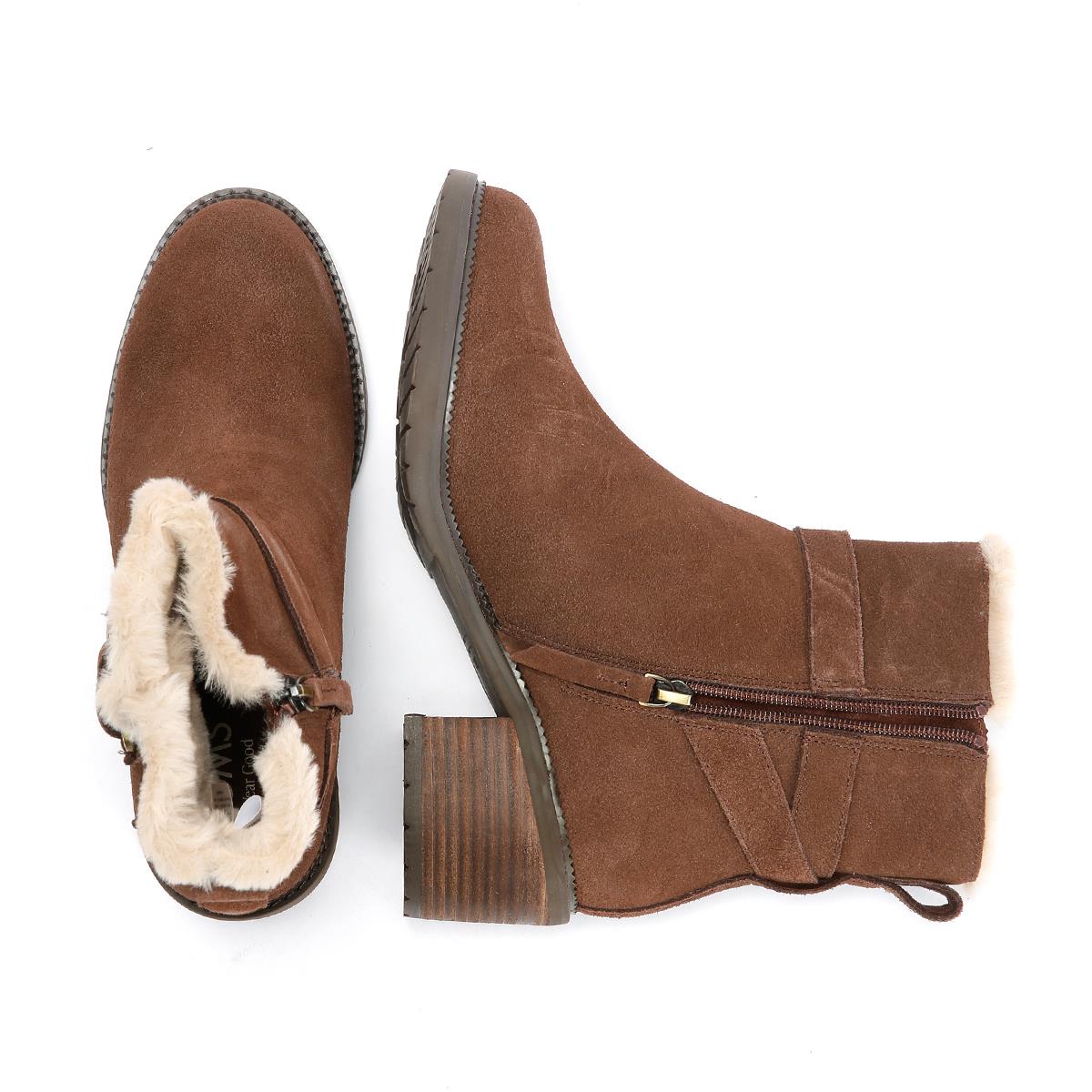 TOMS Hailey Buckle Wildleder Damen Braune Stiefel