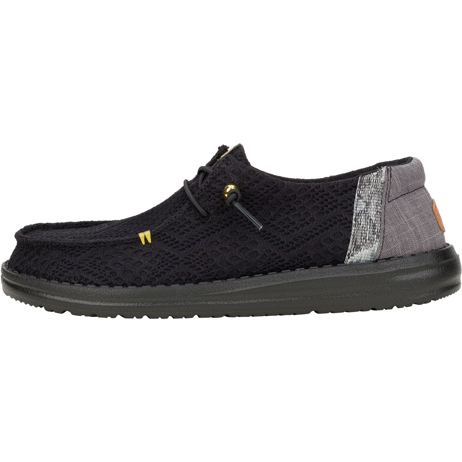 HEYDUDE Wendy Boho Crochet Polyester Damen Schwarz Slipper