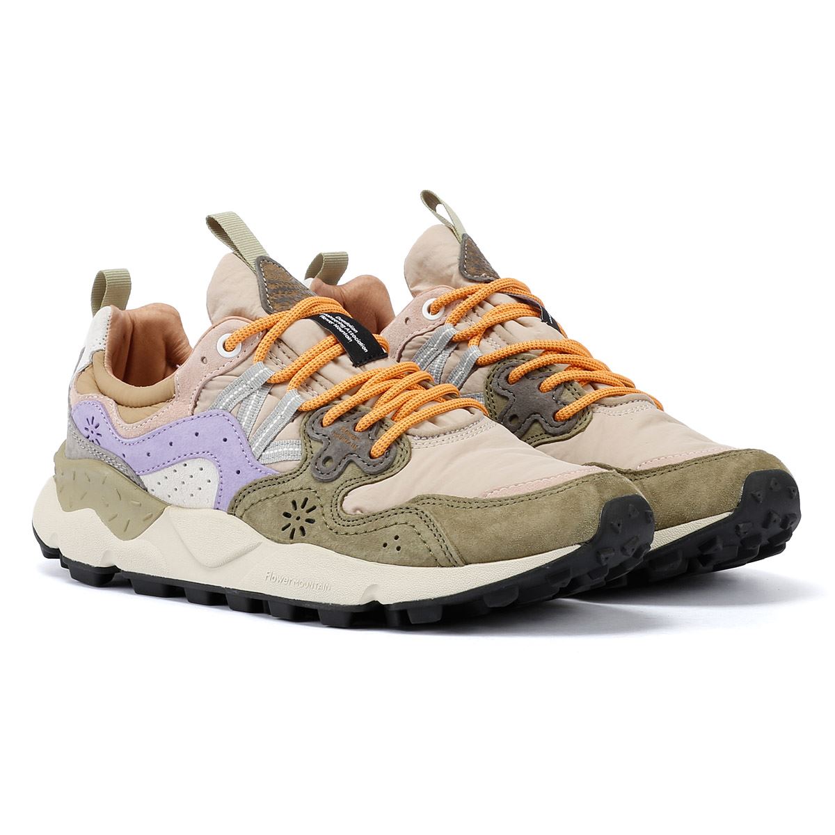 Flower Mountain Yamano 3 Wildleder Militärgrün/Taupe/Violett Sneakers