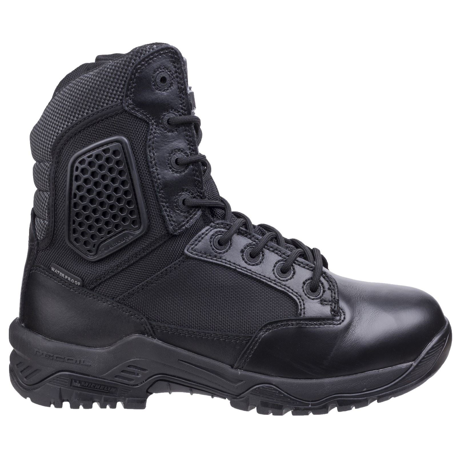 Magnum Strike Force Acht Punkt Null Wp Seitenreißverschluss Leder Schwarz Sicherheitsstiefel