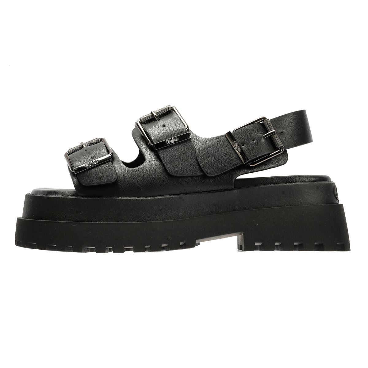 Buffalo Pluto Ari Damen Schwarze Sandalen