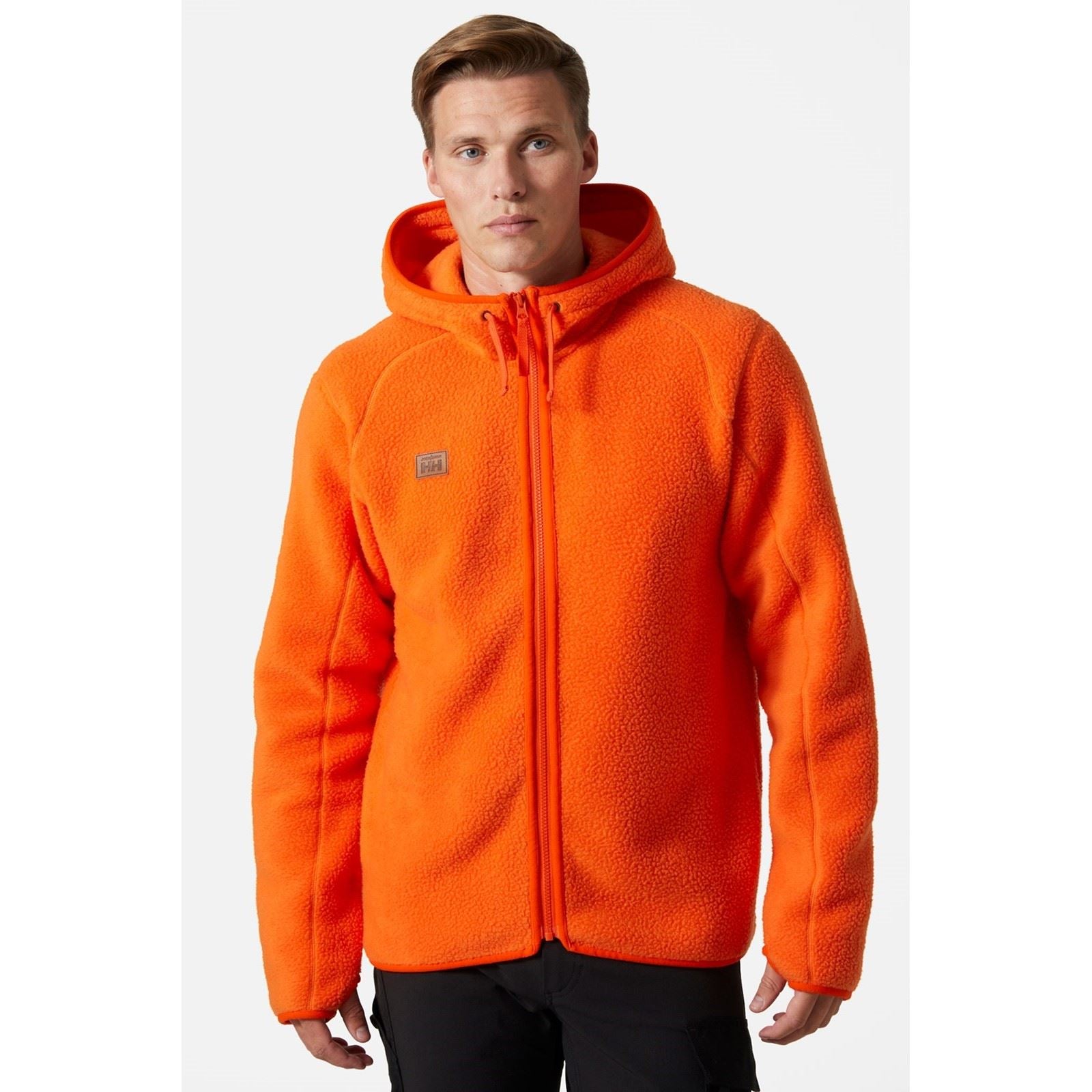 Helly Hansen Workwear Heritage Pile Hoodie Herren Orangenfleecejacke