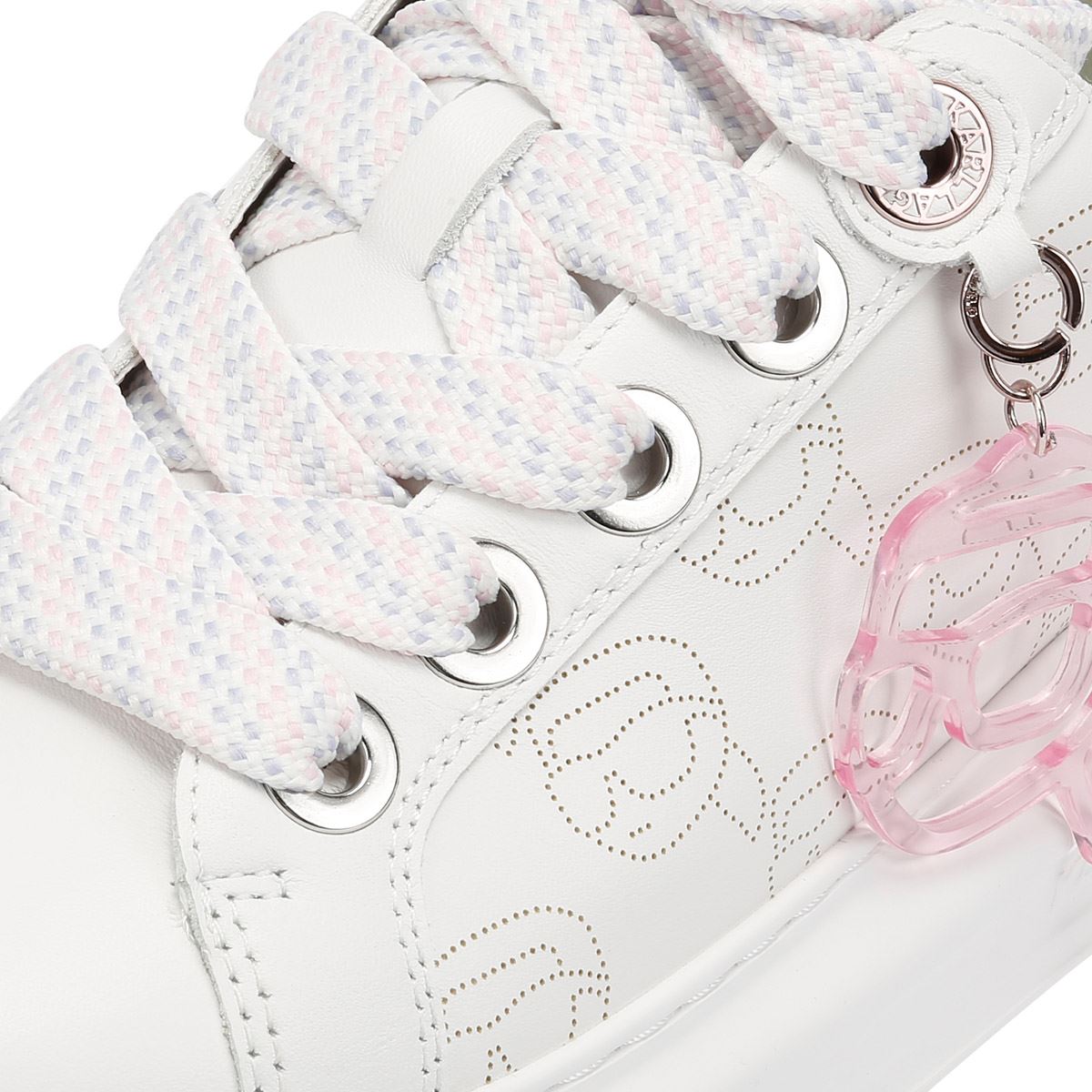 Karl Lagerfeld Kapri NFT Plexi Pendant Damen Sneaker Aus Weißem Leder