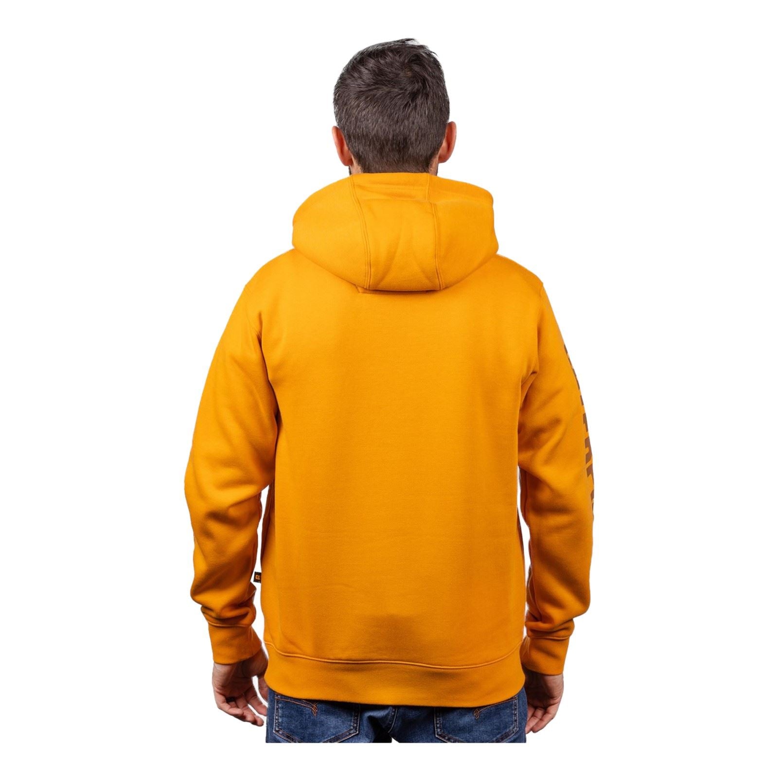 Caterpillar Trademark Banner Baumwolle Herren Gelbes Kapuzen Sweatshirt