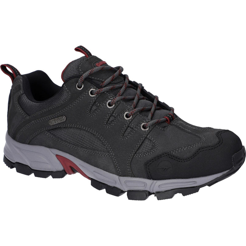 Hi-Tec Auckland Lite Herren Wanderschuhe Aus Leder In Graphitgrau/Dunkelrot