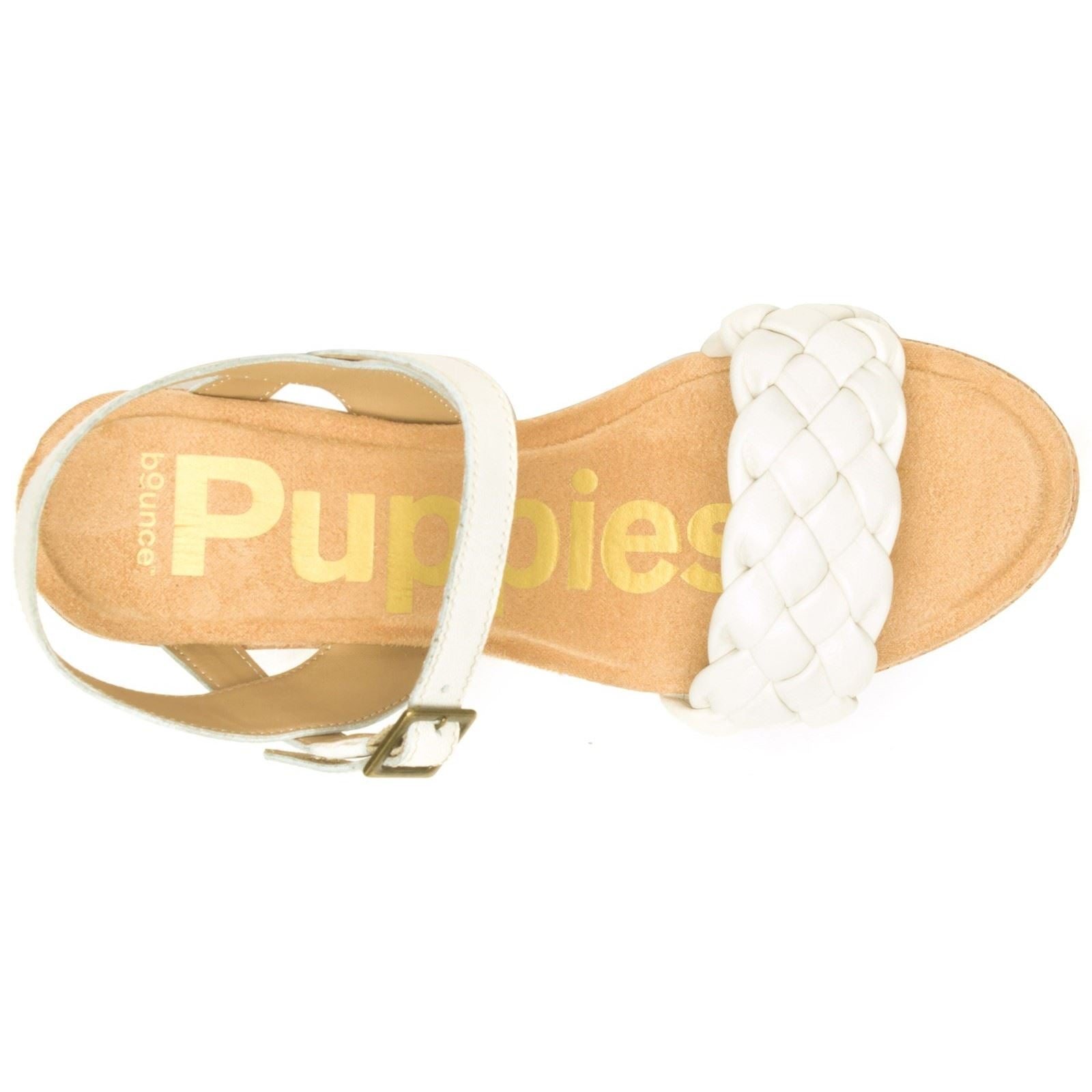 Hush Puppies Poppy Quarter Strap Damen Sandalen Aus Weißem Leder