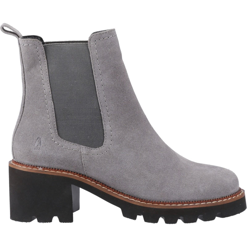 Hush Puppies Gaia Damen Chelsea Stiefeletten aus grauem Leder mit Absatz