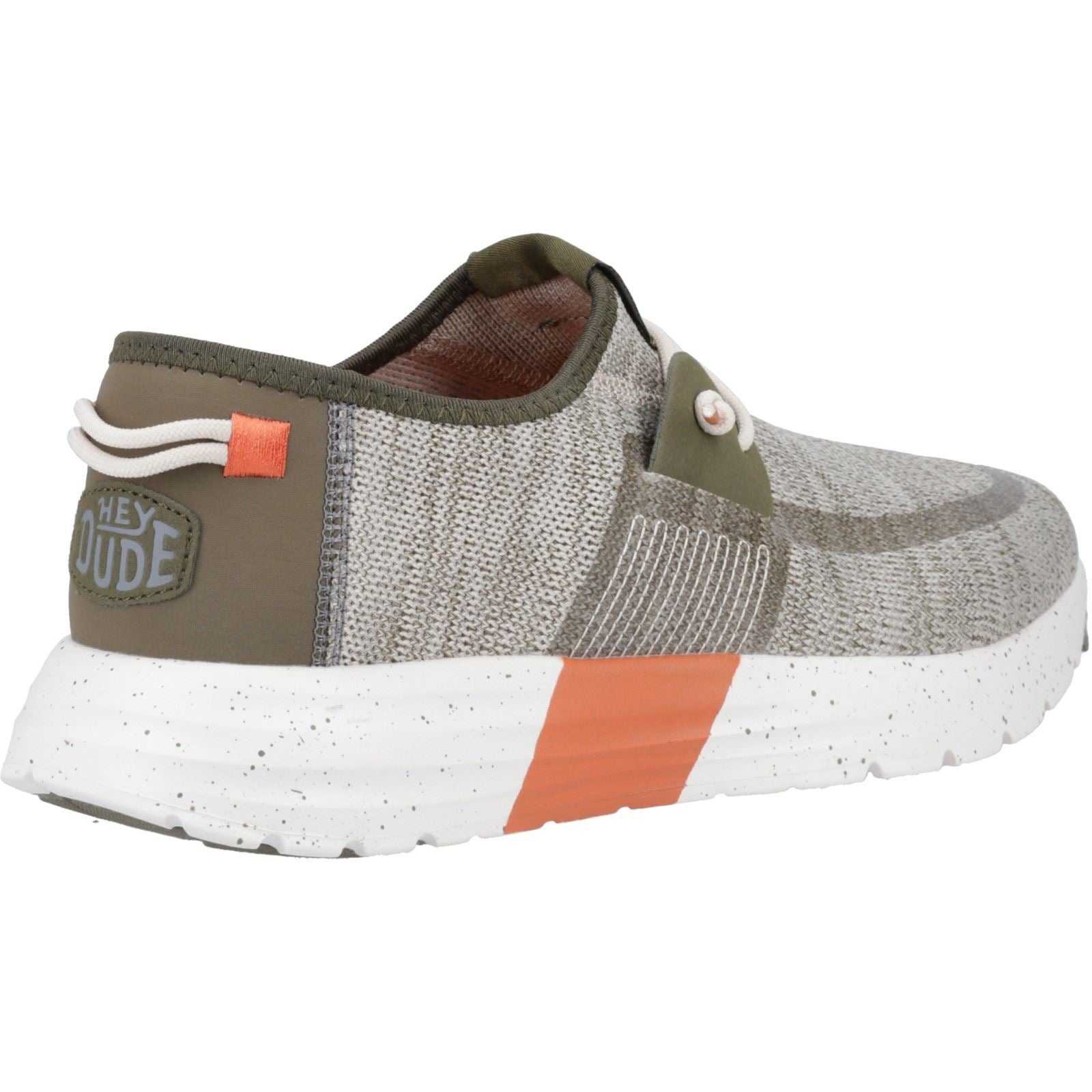 HEYDUDE Sirocco Sport Mode Herren Sneaker In Grün/Staubiges Olivgrün/Orange