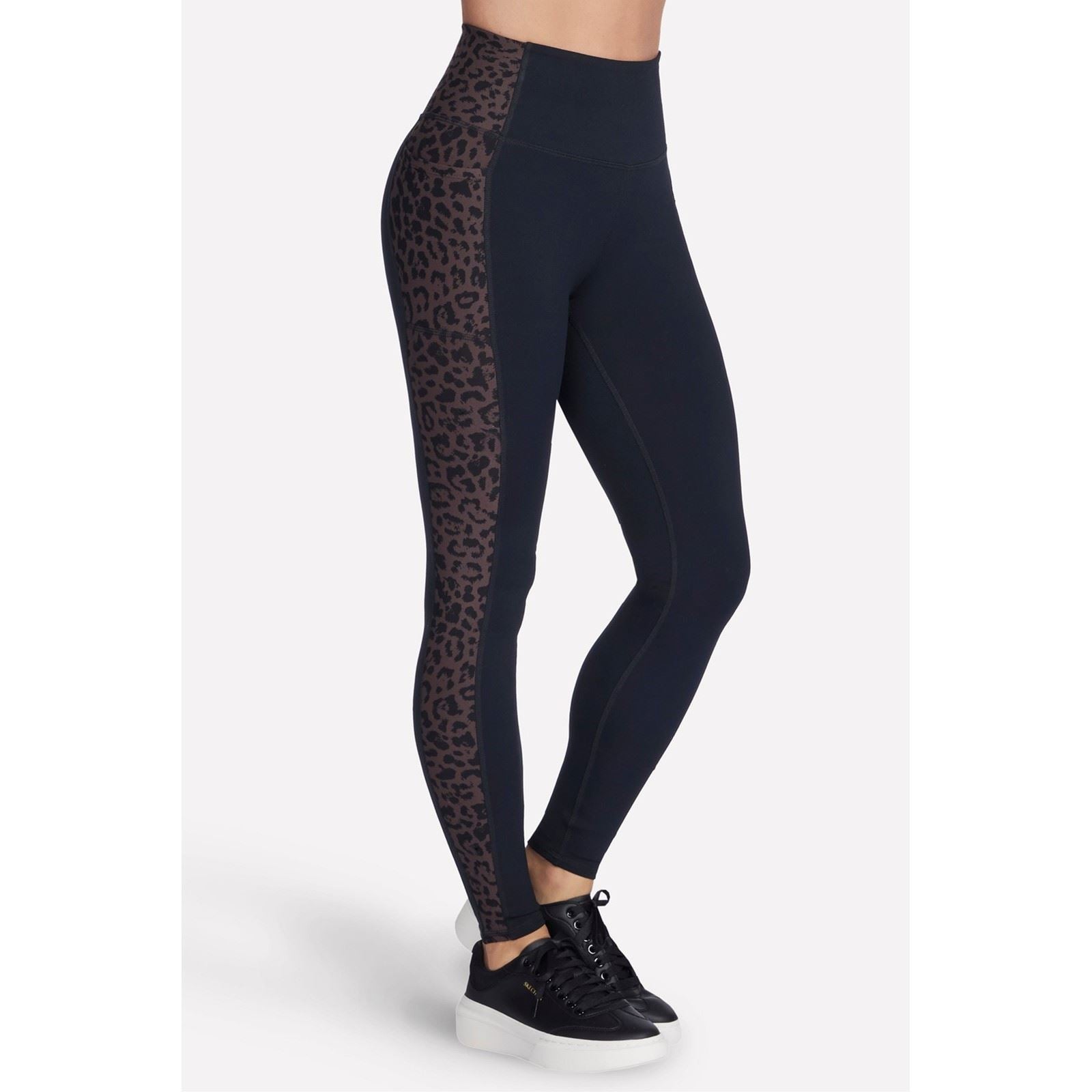 Skechers Performance GO WALK Cheetah Legging Nylon Damen Braune Sportleggings