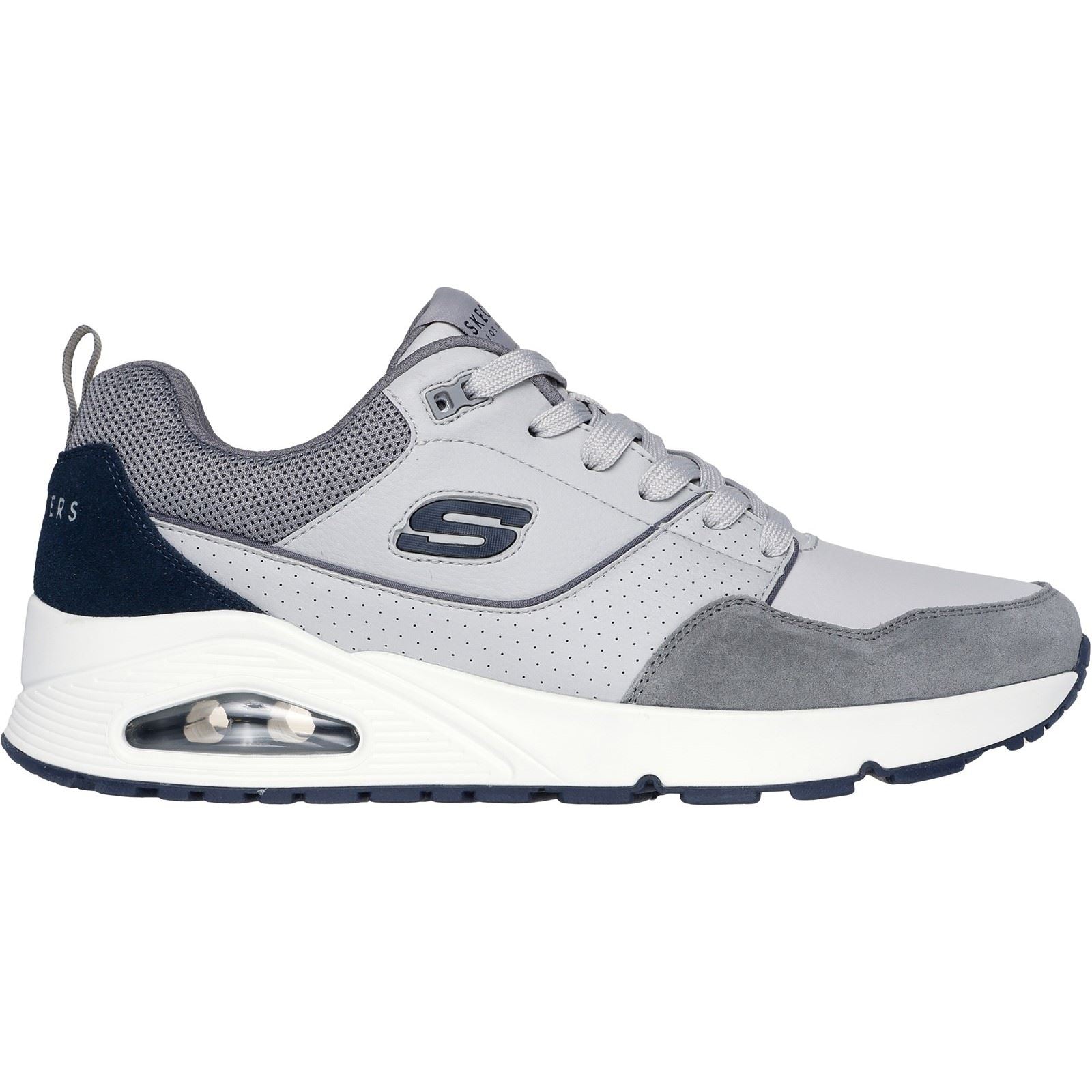Skechers Uno - Retro One Leder Herren Graue Sneakers