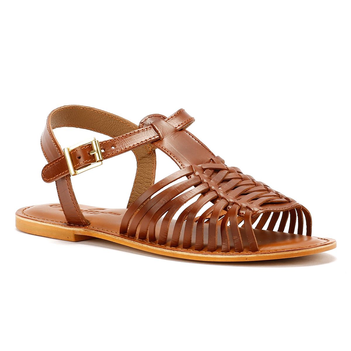 Tower London Hurache Damen Sandalen Aus Braunem Leder