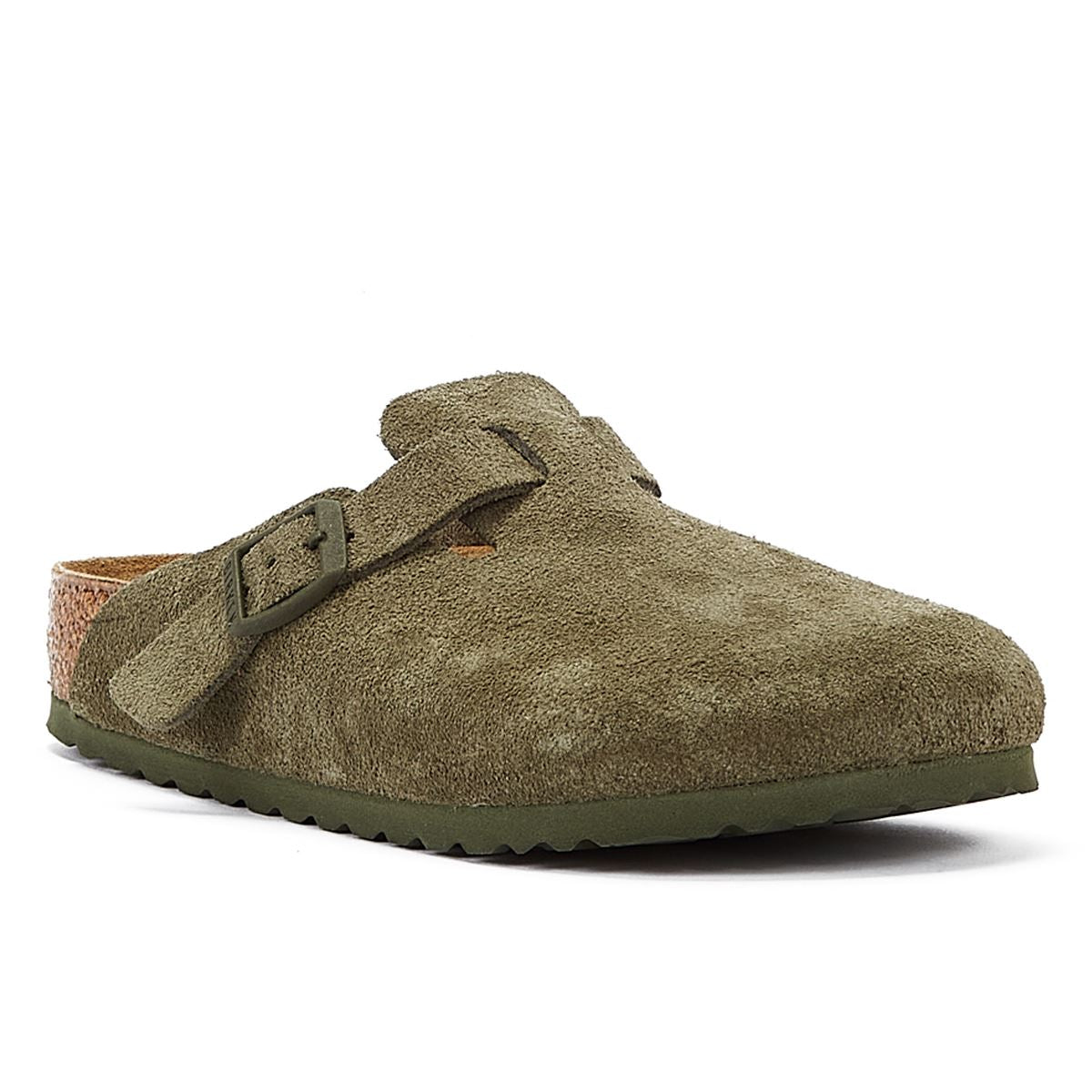 Birkenstock Boston Suede-Leder Thymian Grüne Clogs