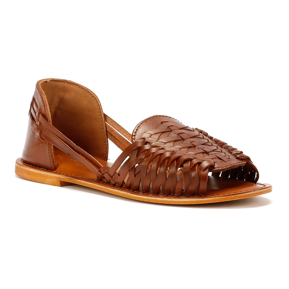 Tower London Hurache Damen Sandalen Aus Braunem Leder