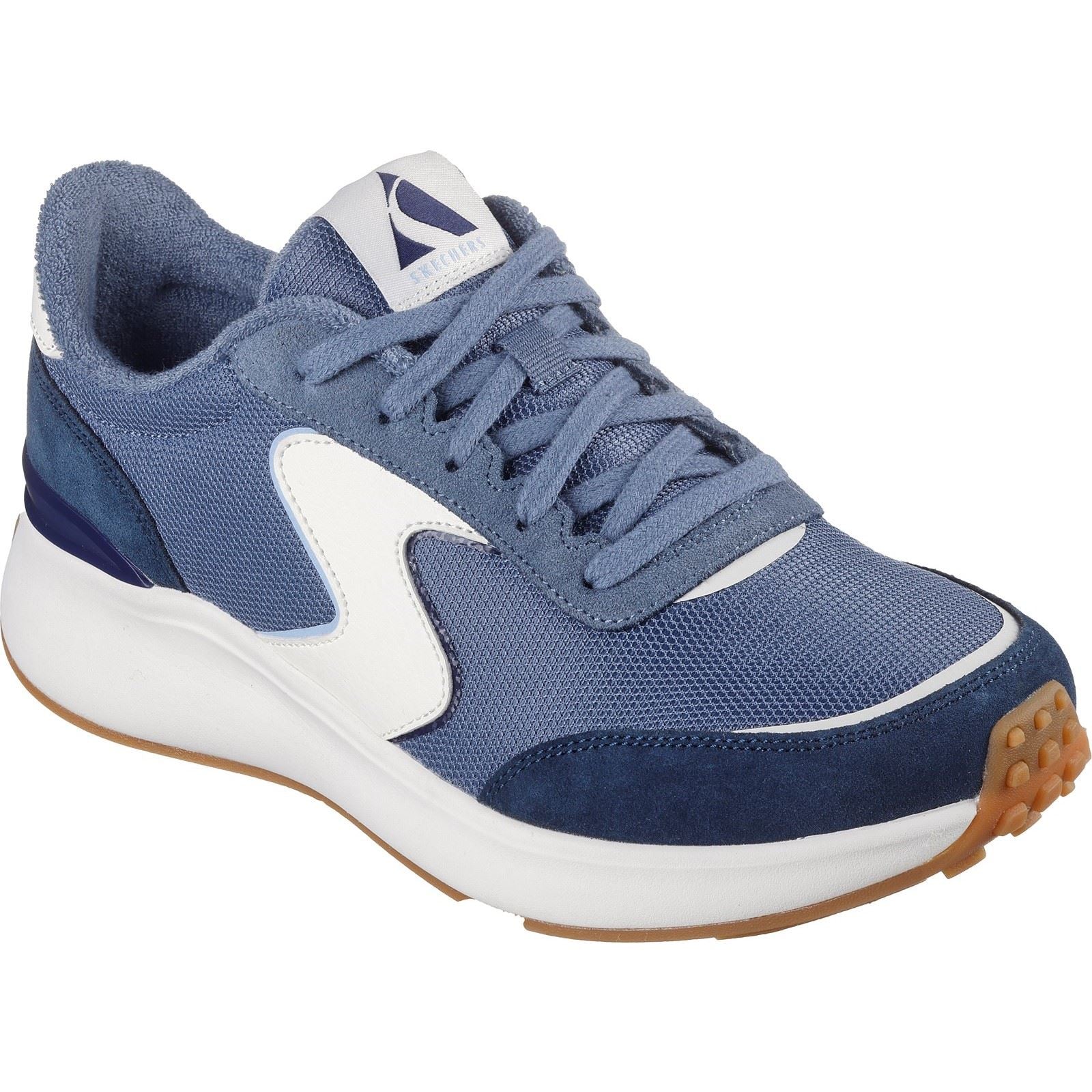 Skechers BLVD Retro Runner Leder Damen Sneaker In Marineblau