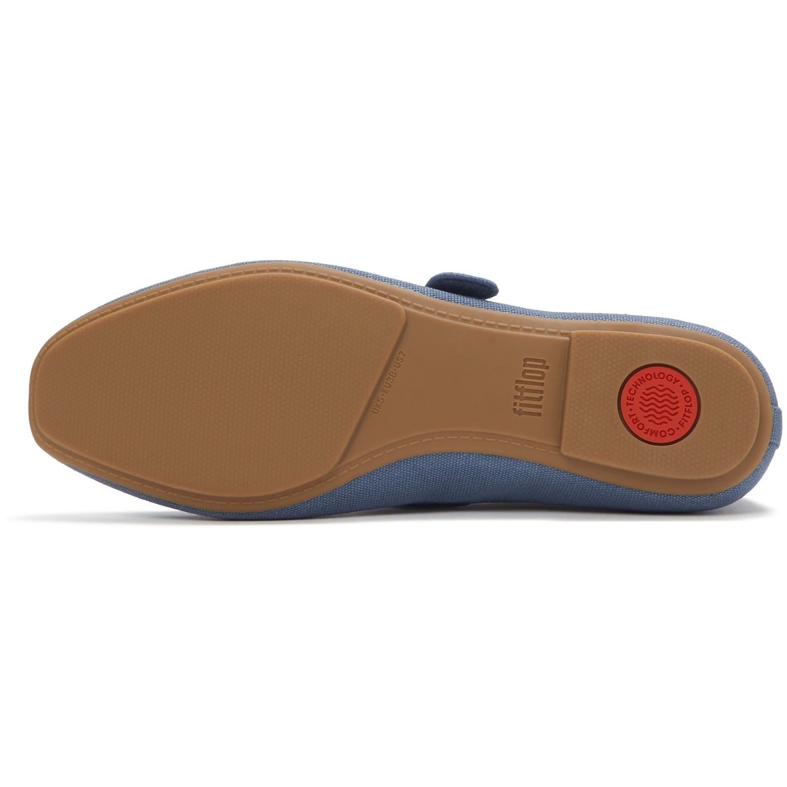 Fitflop Delicato Wave-Edge Polyester Damen Schuhe In Kosmischem Blau