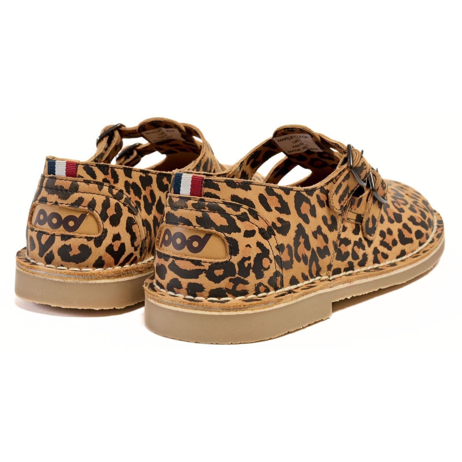Pod Marley Leder Damenschuhe Mit Leopardenmuster