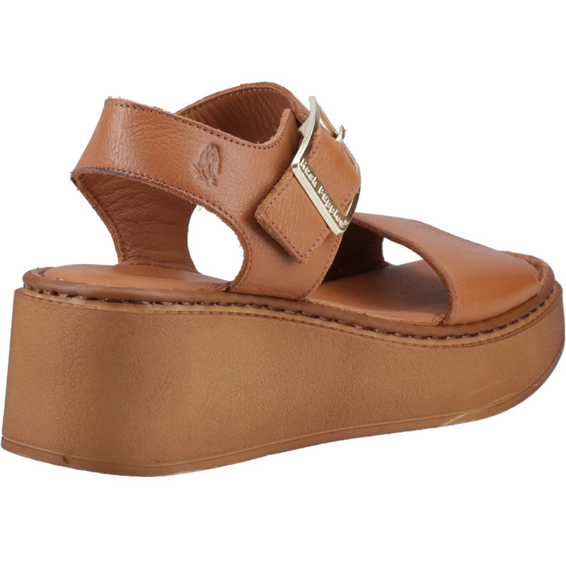 Hush Puppies Beatrix Wedge Damen Ledersandalen In Tan