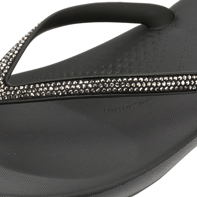 FitFlop Iqushion Sparkle Damen Schwarzgummi Zehentrenner