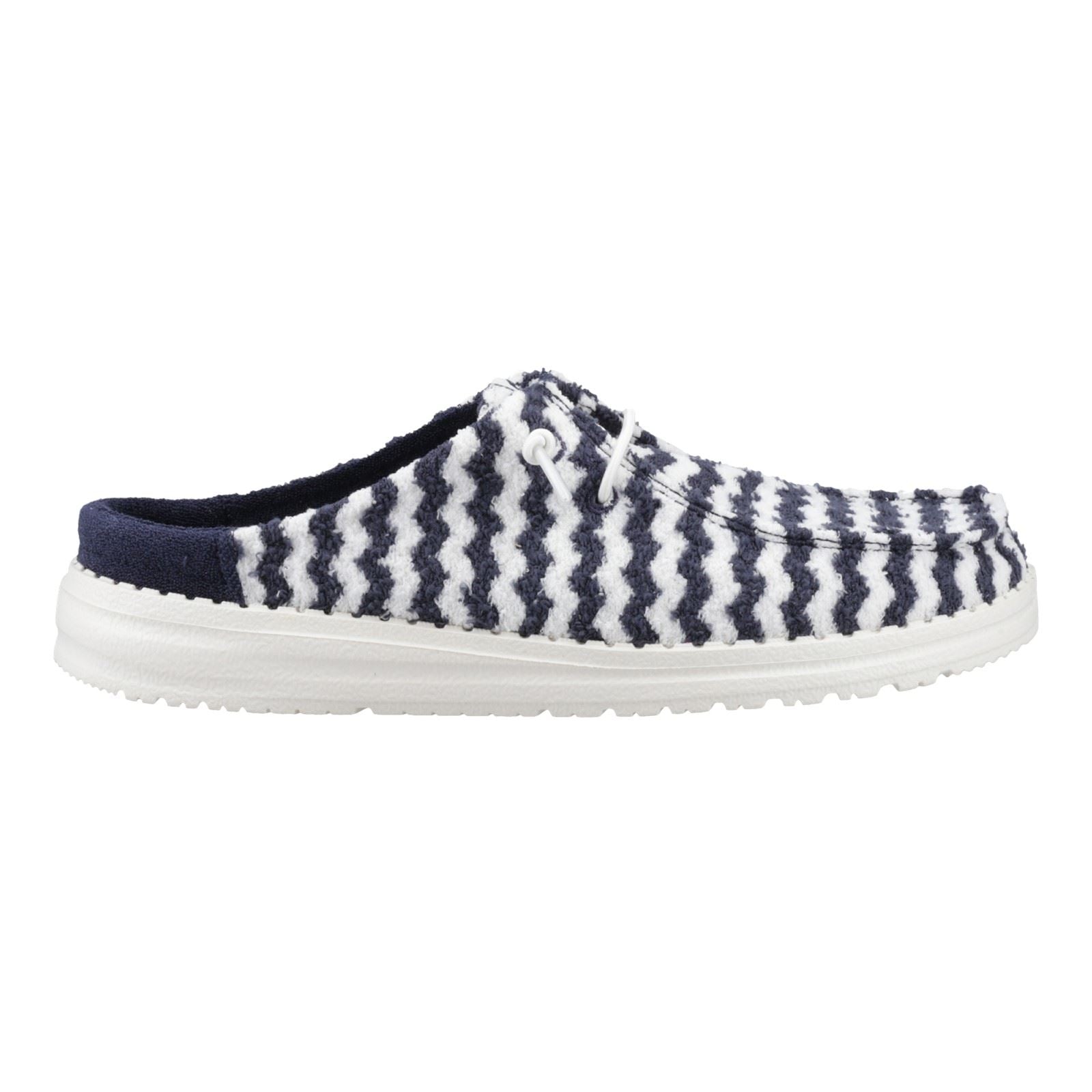 HEYDUDE Wendy Slip Terry Stripe Polyester Damen Navy Blazer/Egret Mules