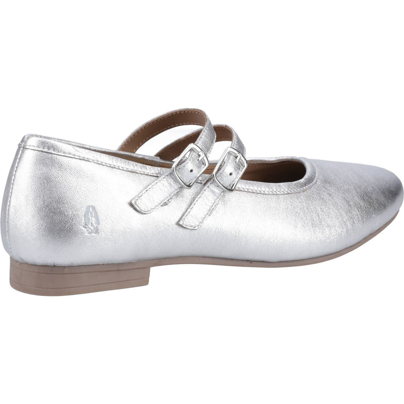 Hush Puppies Nancy Mary Jane Damen Silber Flats Aus Leder