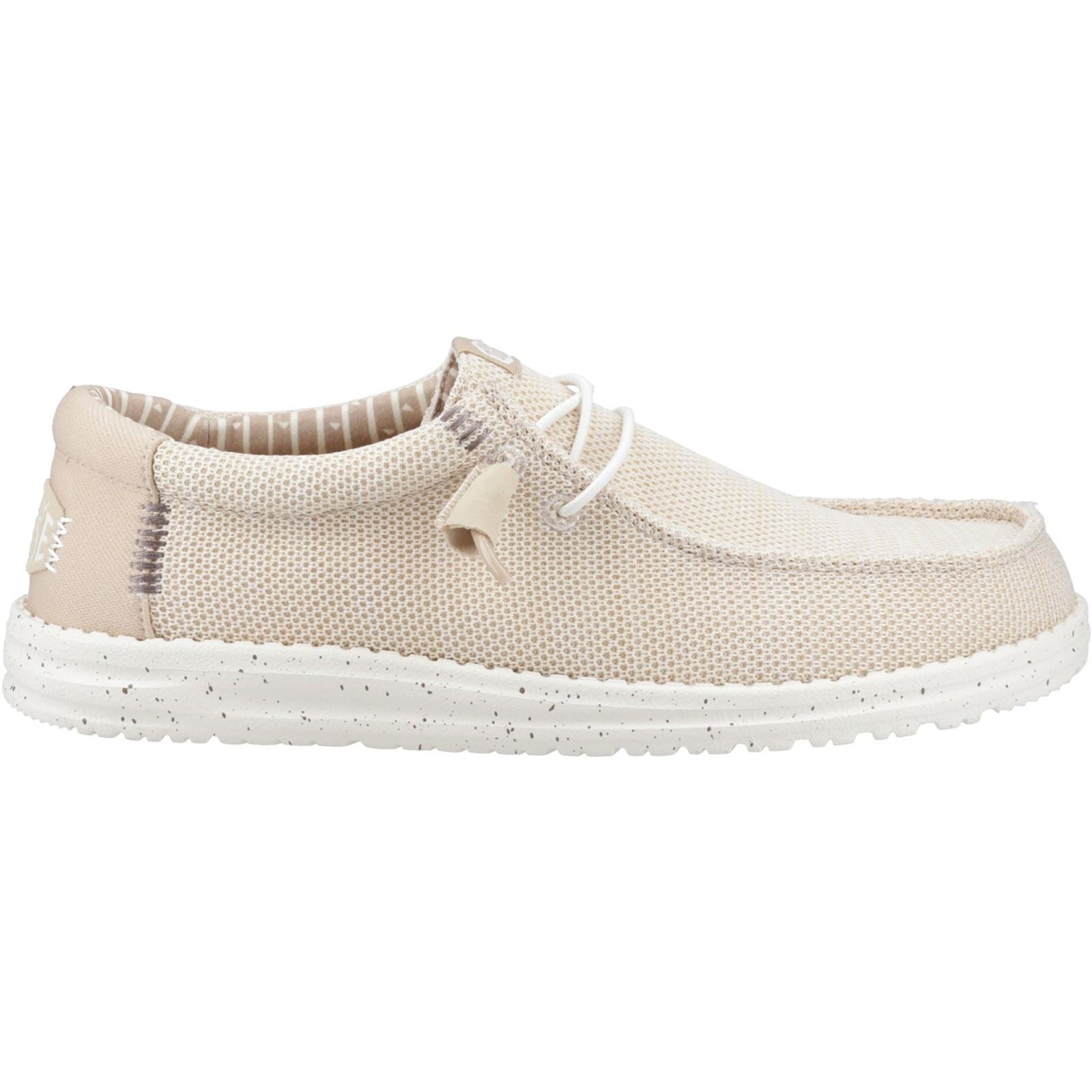 HEYDUDE Wally Stretch Sox Polyester Herren Slipper Schuhe In Irish Cream/Egret