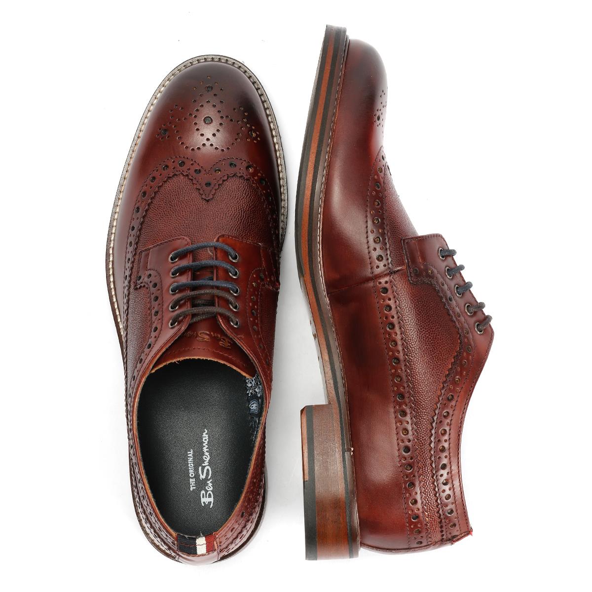 Ben Sherman Archie Brogue Herren Leder Braune Schnürschuhe