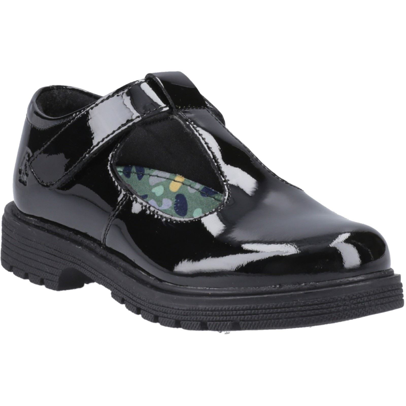 Hush Puppies Gracie Junior Patent Mädchenschuhe Aus Schwarzem Lackleder