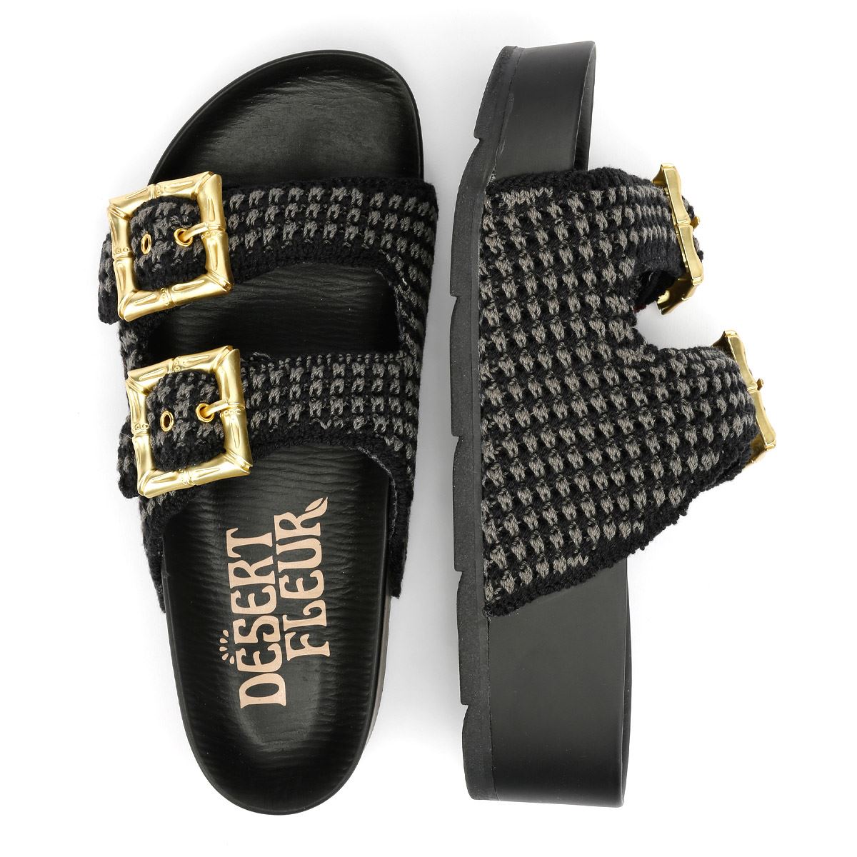 Desert Fleur Super Damen Schwarze Farbe Sandalen