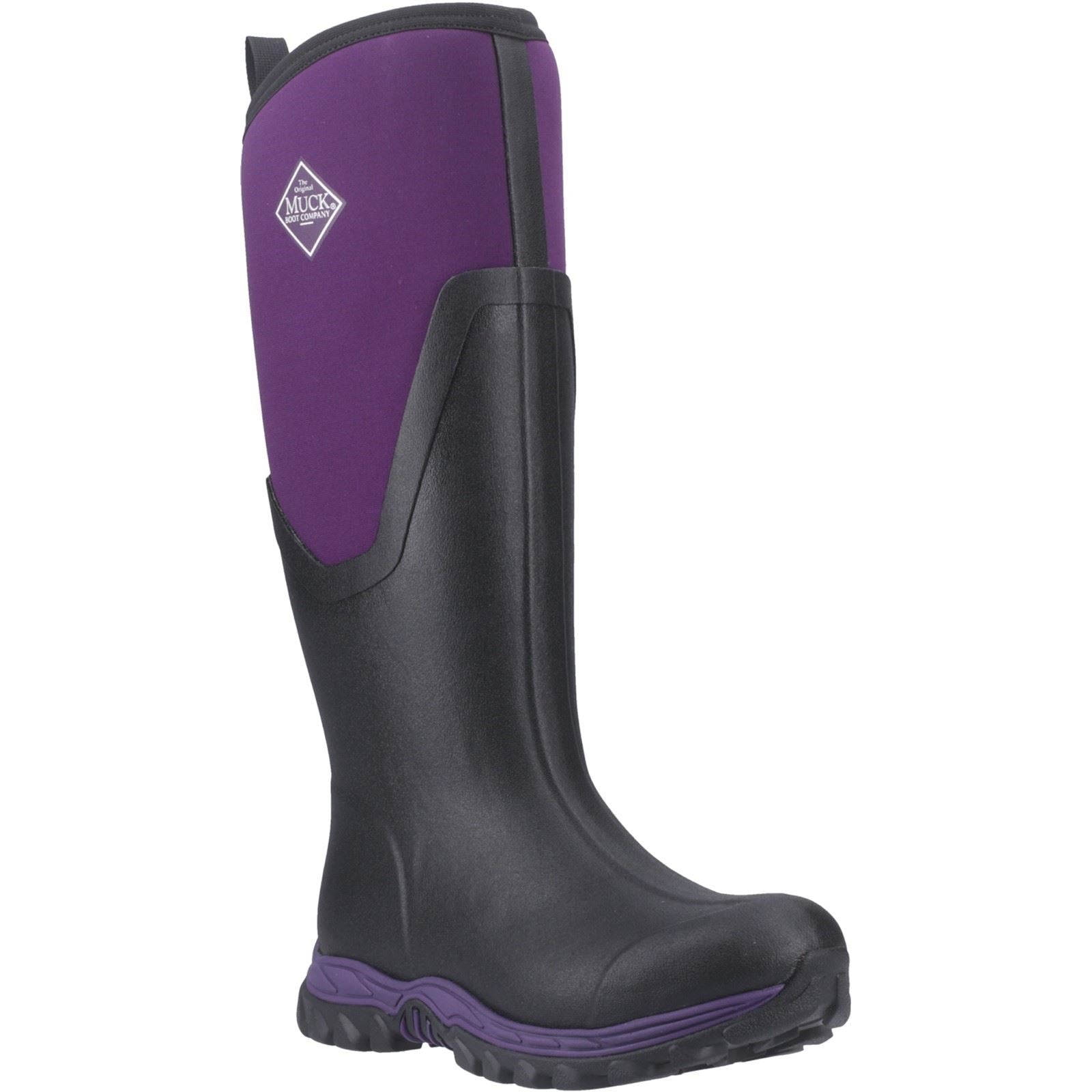 Muck Boots Arctic Sport II Tall Damen Gummistiefel in Schwarz/Acai für den Winter bis zum Knie