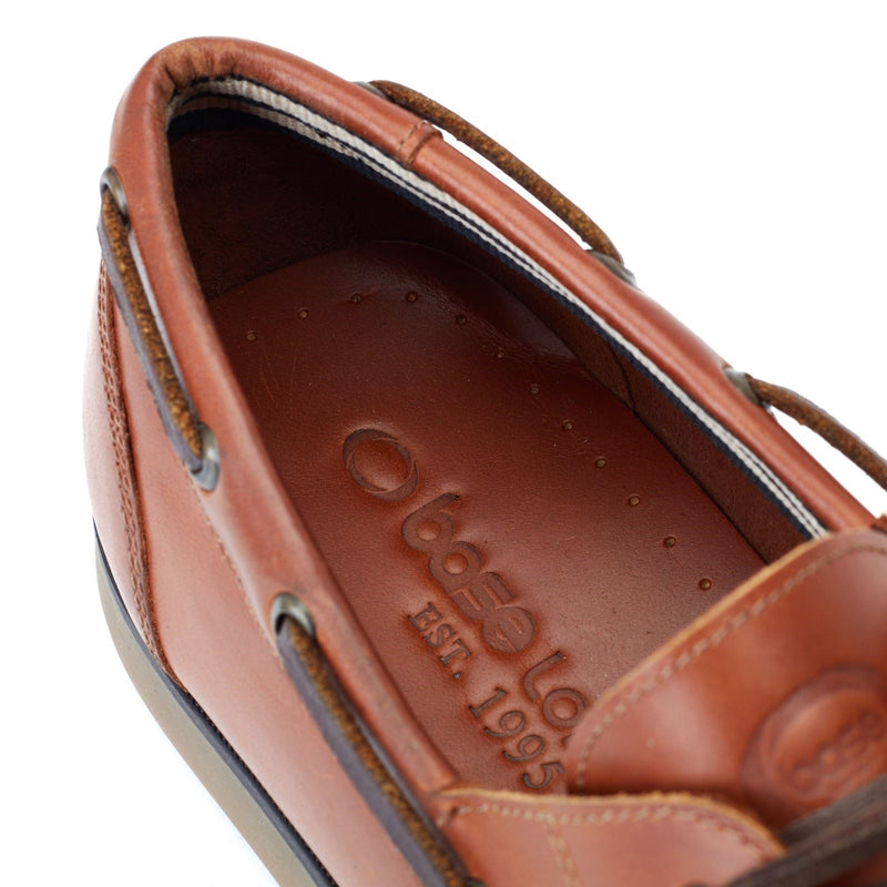 Base London Stern Herren Bootsschuhe Aus Gebranntem Tan-Leder