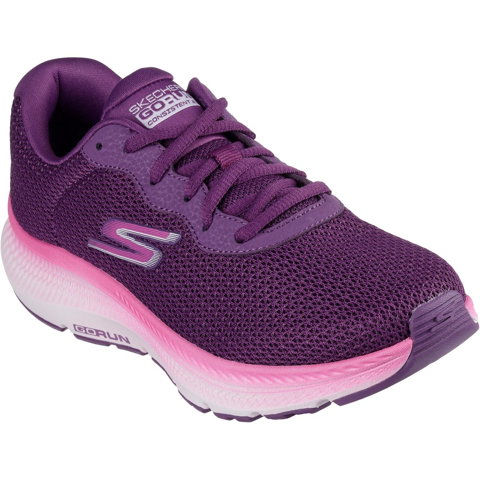 Skechers Go Run Consistent 2.0 Fast Pace Textile Damen Pflaume Sneakers