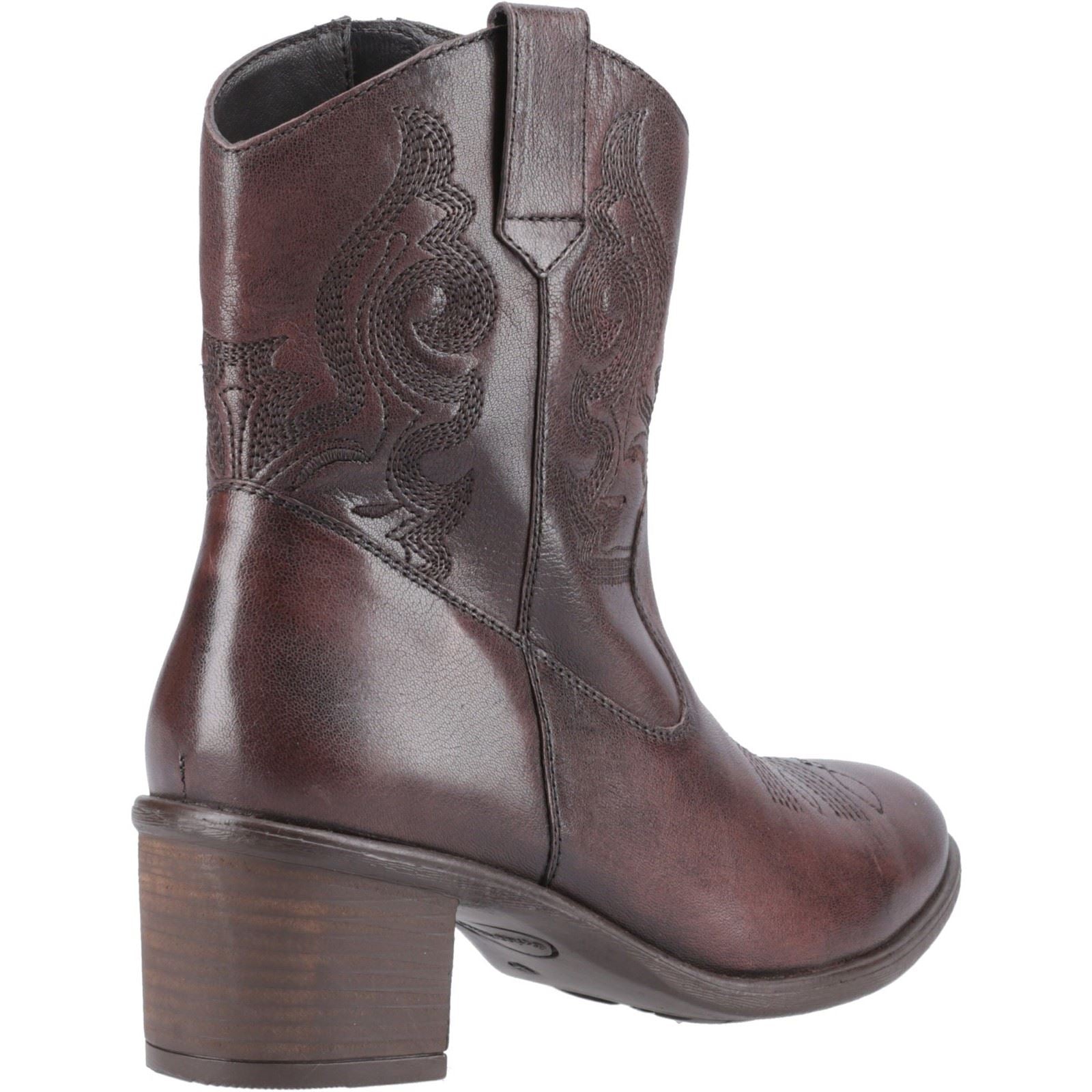 Hush Puppies Wynn Damen Stiefeletten mit Absatz aus Leder in Schokoladenbraun
