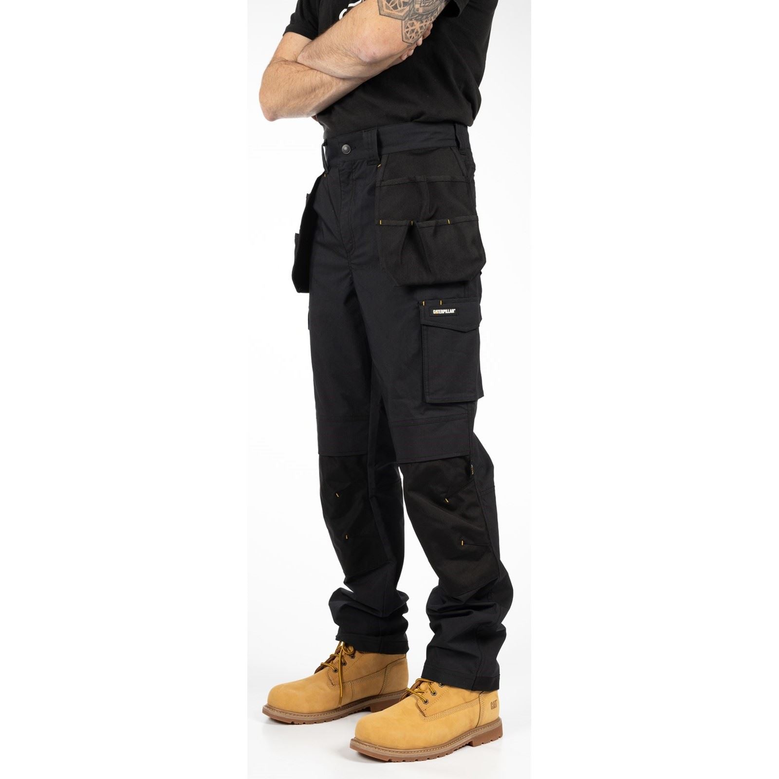 Caterpillar Nexus Holster Stretch Pocket Baumwoll Herren Schwarze Farbe Outdoor Hosen