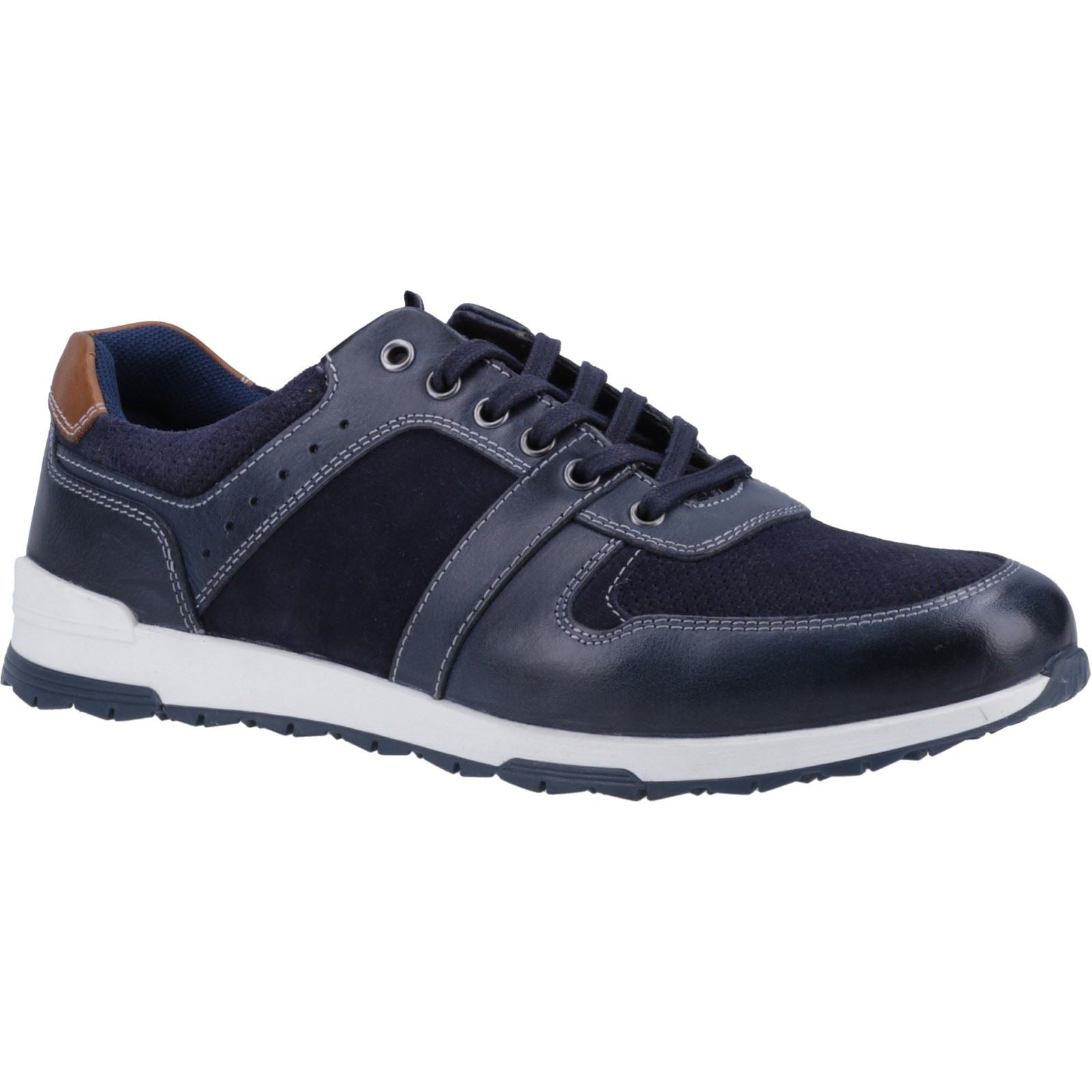 Hush Puppies Christopher Leder-Herren-Sneaker In Marineblau