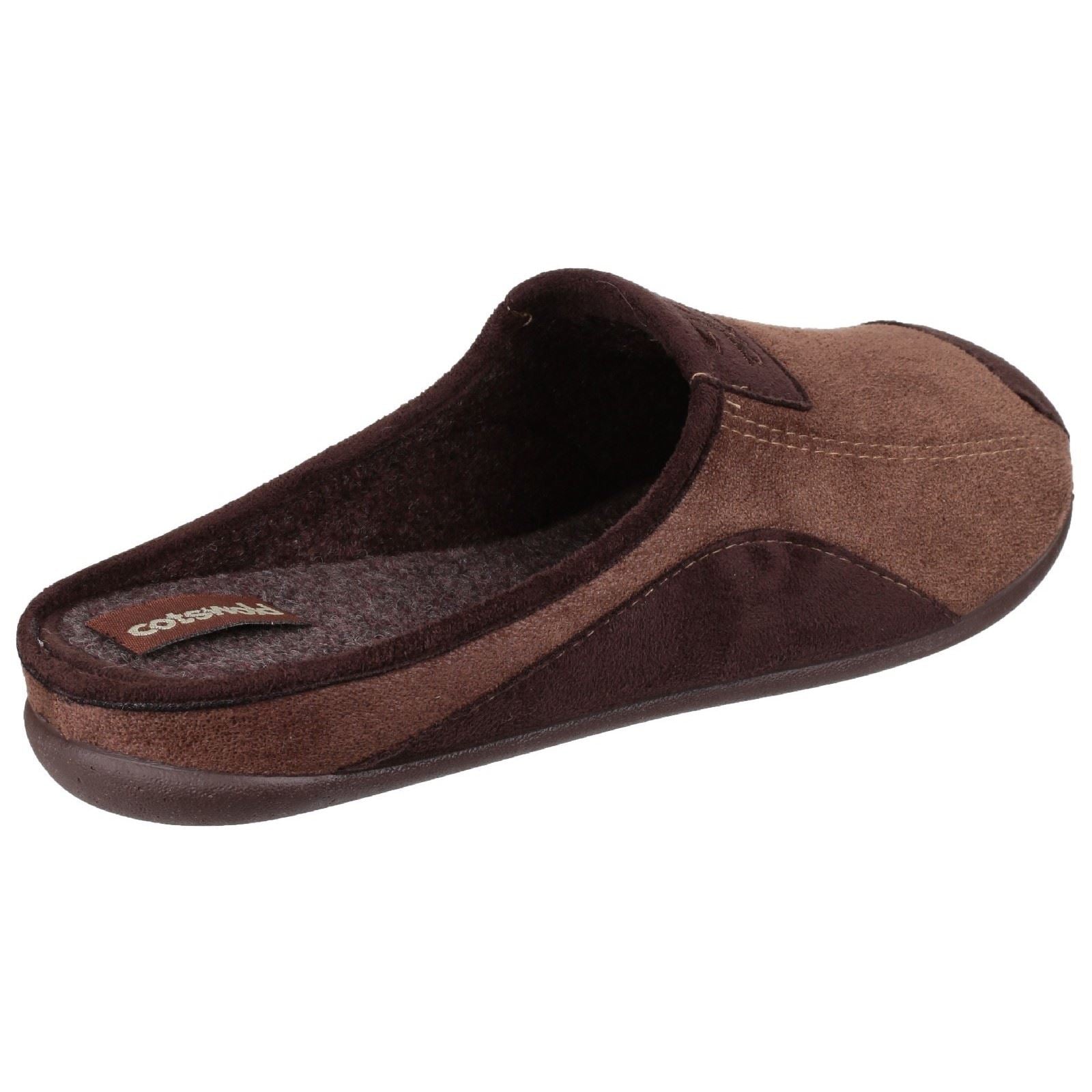 Cotswold Westwell Stoff Herren Hausschuhe In Braun