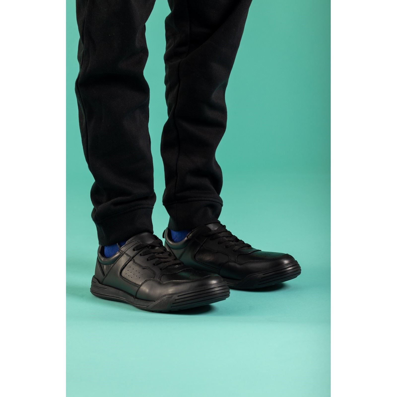 Hush Puppies Shane Senior Die Schwarzen Schnürschuhe Für Jungen Aus Leder